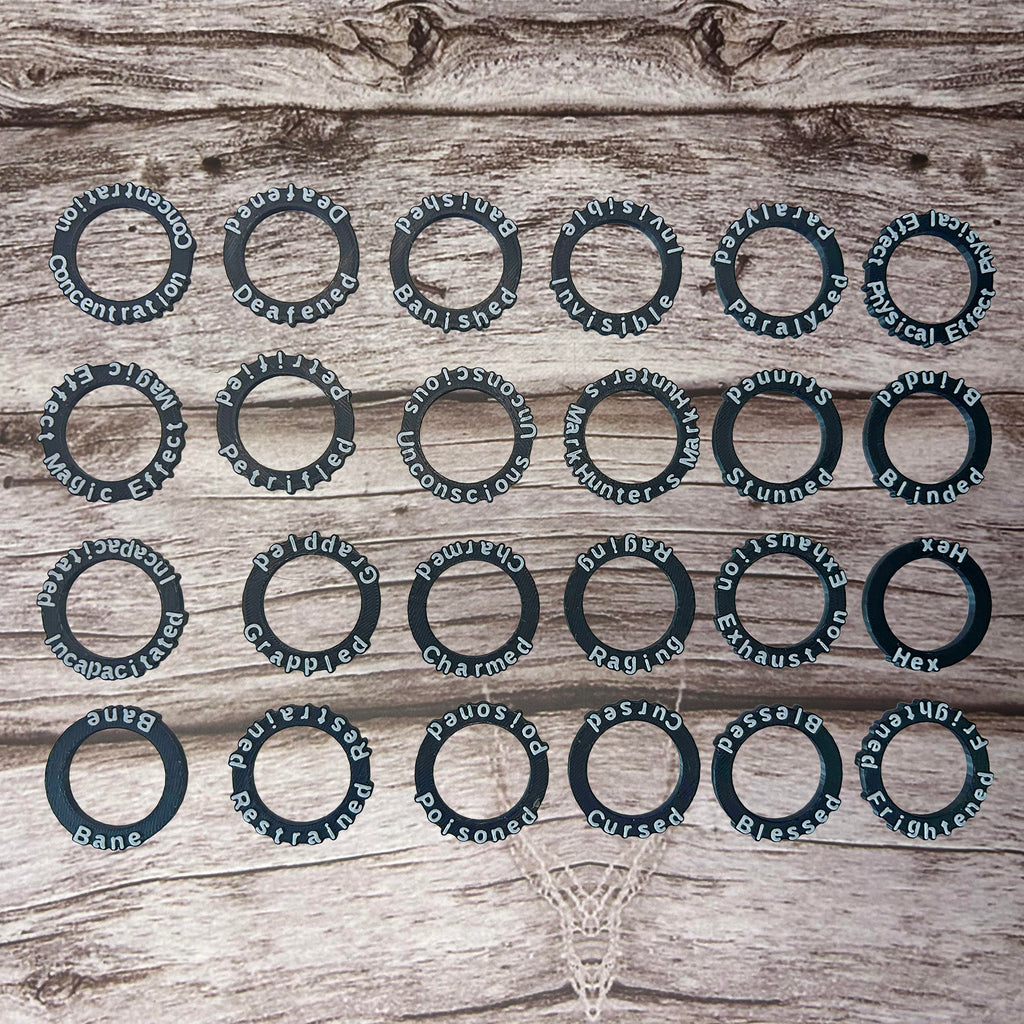 DnD Condition Rings - Zwart