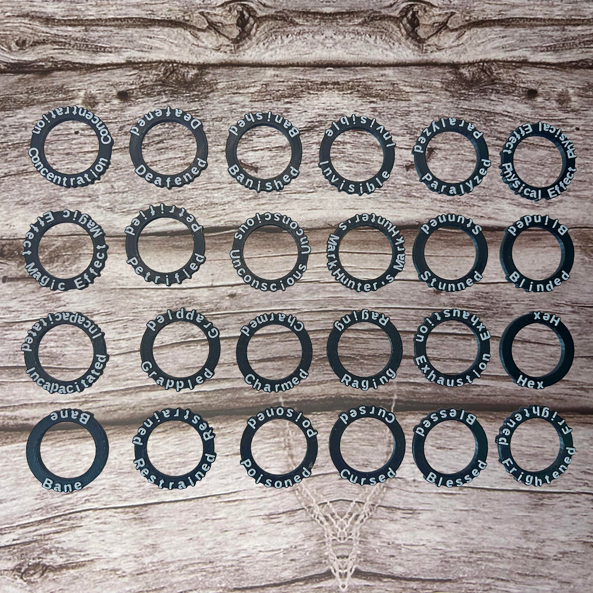 DnD Condition Rings - Zwart