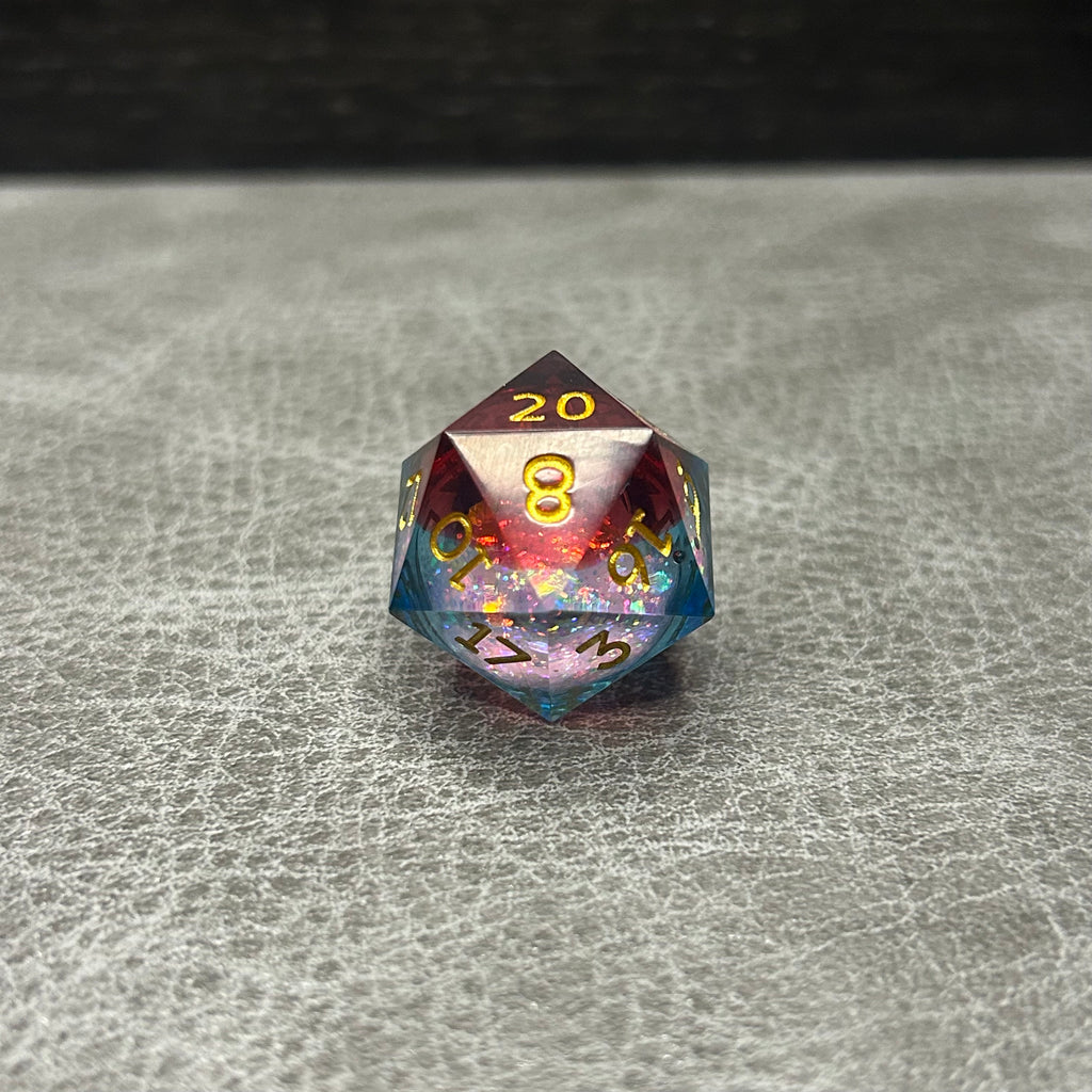 Twilight Gradient Dice - DND Dice Blauw naar Rood
