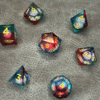 Twilight Gradient Dice - DND Dice Blauw naar Rood
