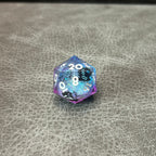 Black Cat Dice - DND Dice Zwarte Kat Blauw Roze