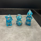 Koi Fish Dice - DND Dice Blauw Koi Glitter