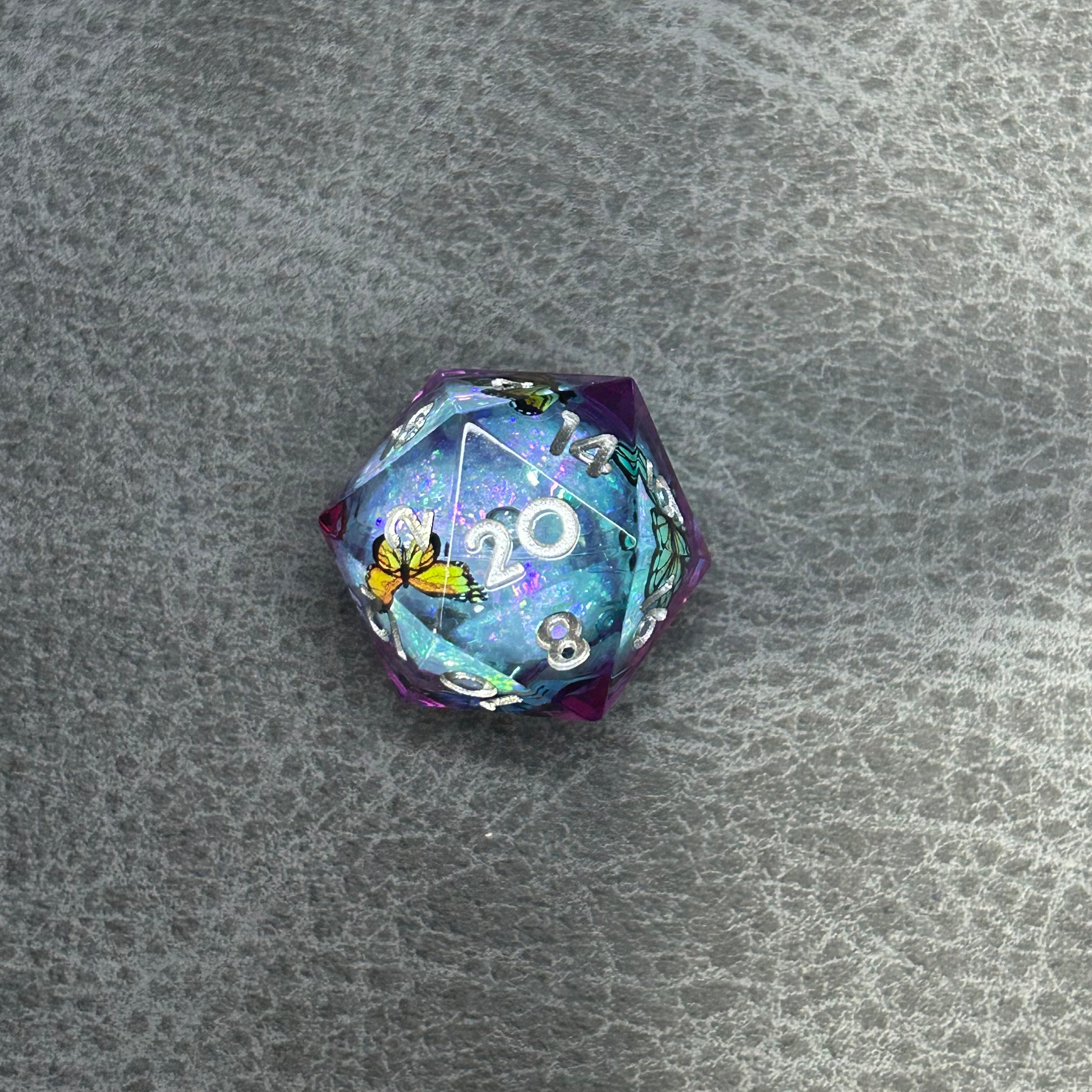 Butterfly Garden Dice - 7-delige DND Dobbelstenen met Vlinders