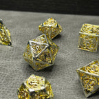 Golden Dragon Dice - DND Metalen Dice Goud Zilver