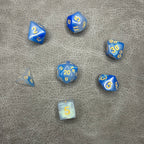 Sapphire Sky Dice - DND Dice Blauw Goud