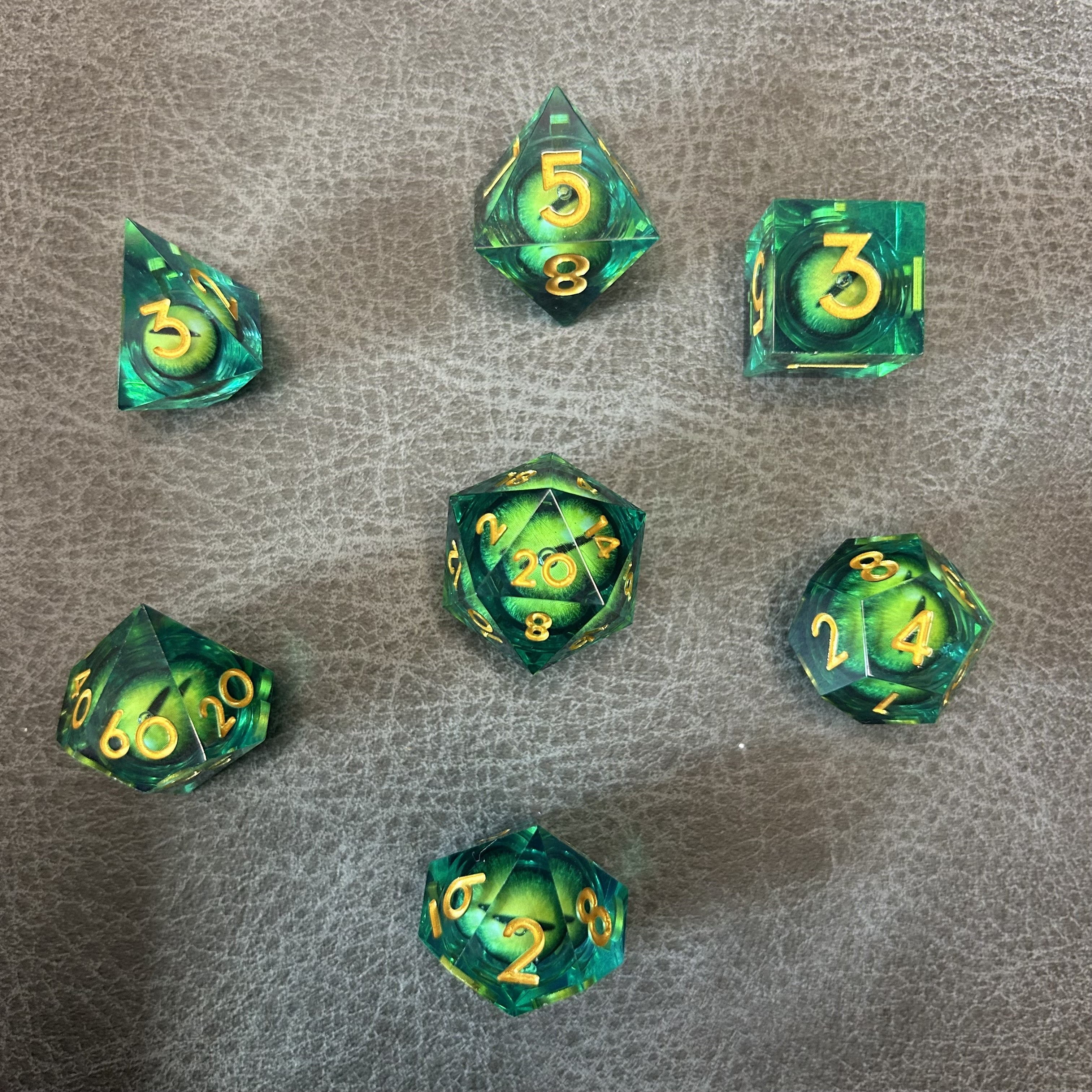 Dragon Eye Dice - 7-delige DND Dobbelstenen met Dragon Eye