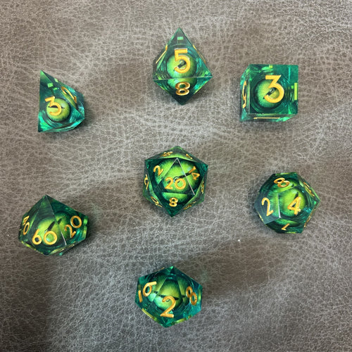 Dragon Eye Dice - 7-delige DND Dobbelstenen met Dragon Eye