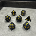 Onyx Shadow Dice - DND Dice Zwart Goud