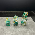 Ocean Treasure Dice - DND Dice Groen Goud