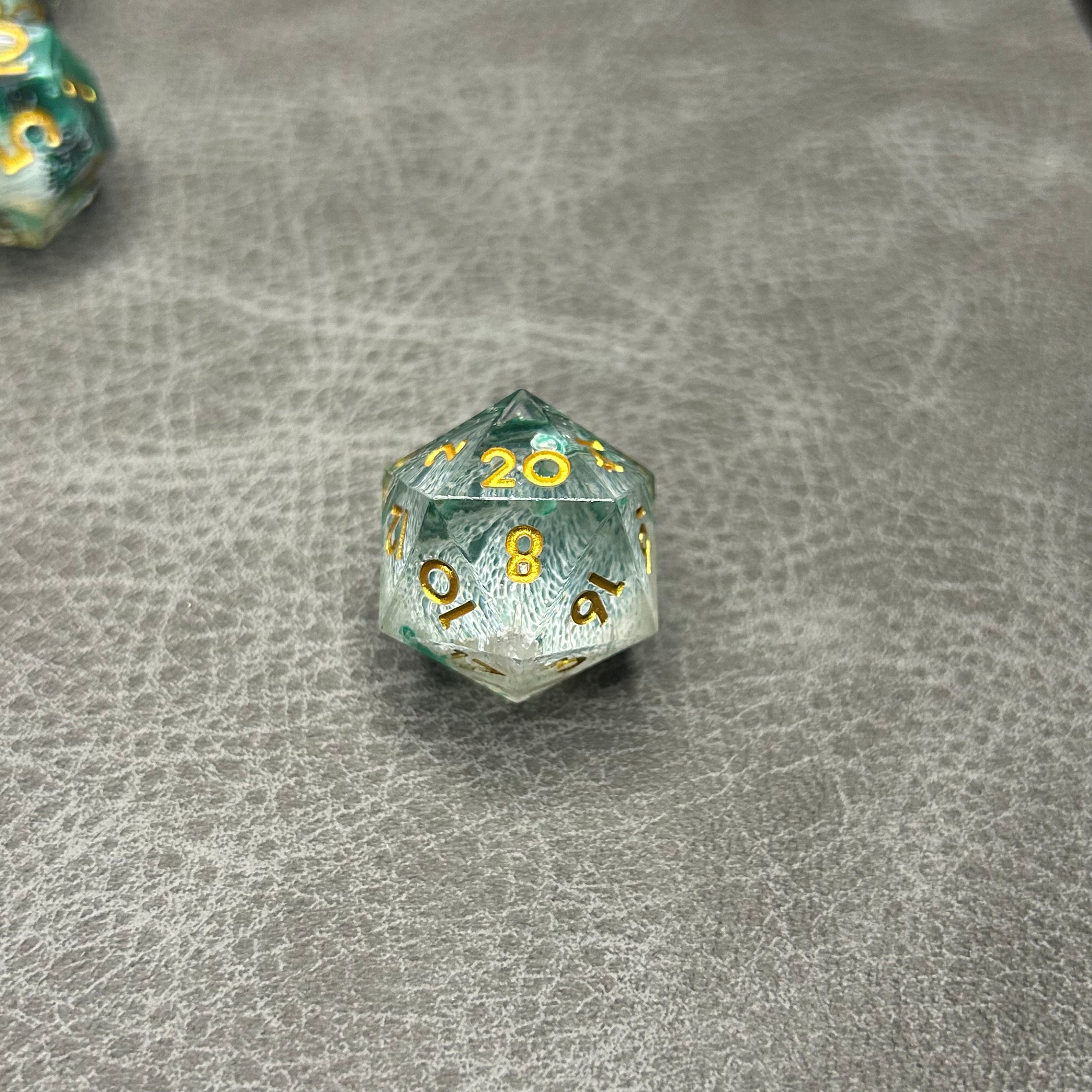 Ocean Treasure Dice - 7-delige DND Dobbelstenen Groen Goud