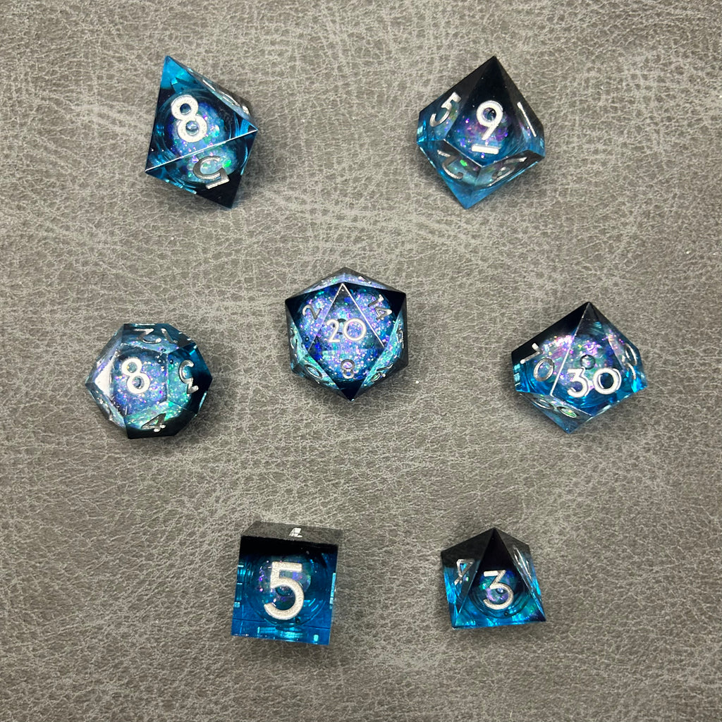 Cosmic Galaxy Dice - DND Dice Blauw Zwart Galaxy