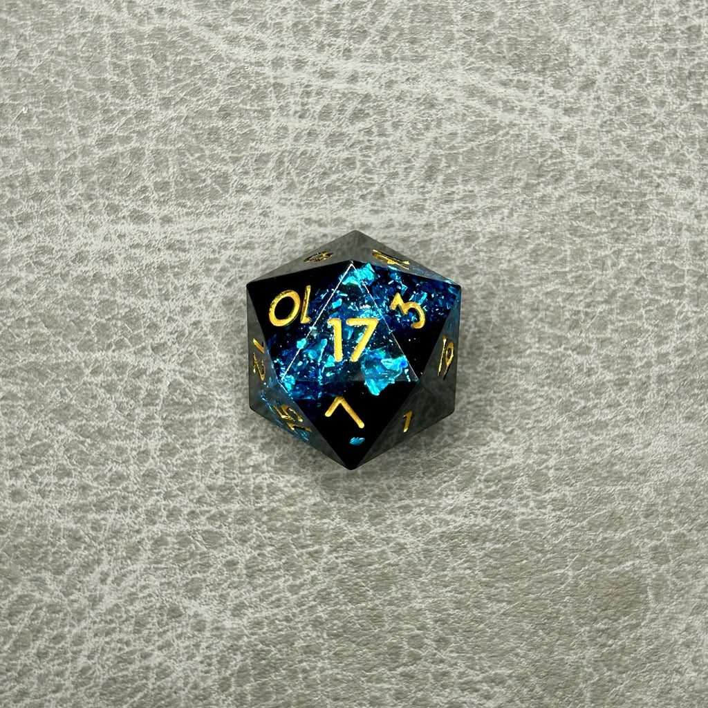 Shadow Spark Dice - DND Dice Zwart met Glitters