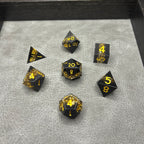Shadow Spark Dice - DND Dice Zwart met Glitters
