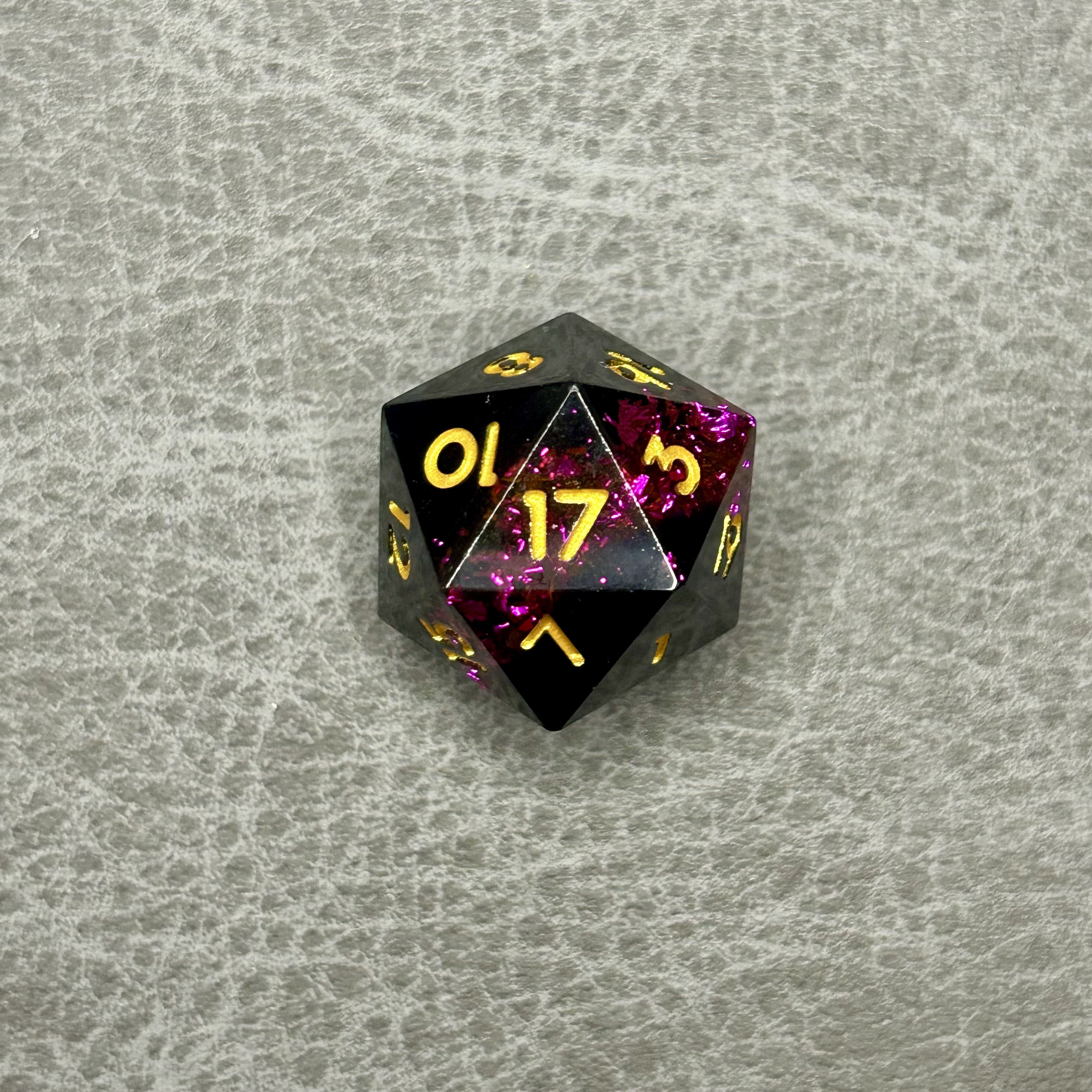 Shadow Spark Dice - DND Dice Zwart met Glitters