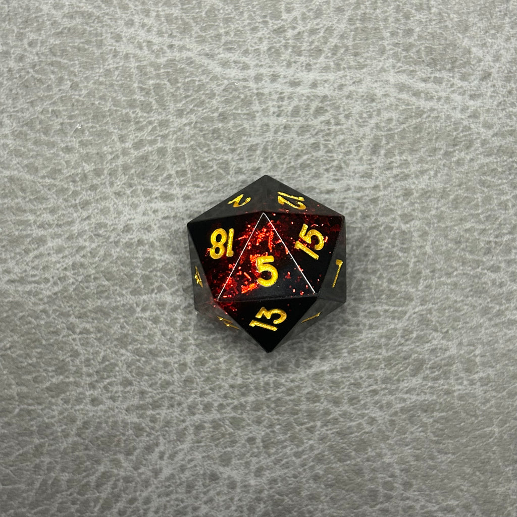 Shadow Spark Dice - DND Dice Zwart met Glitters