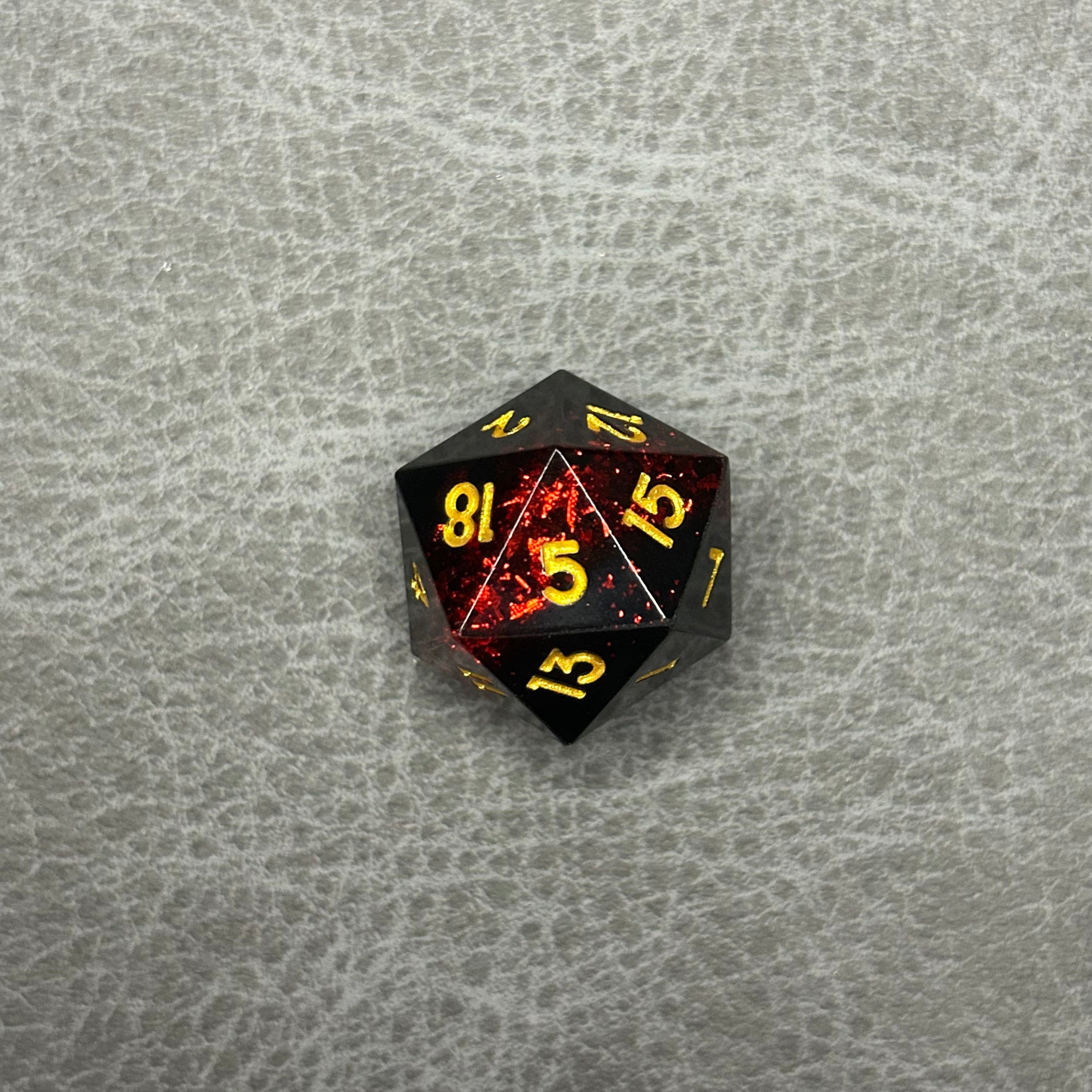 Shadow Spark Dice - DND Dice Zwart met Glitters