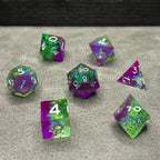 Mystic Aurora Dice - DND Dice Paars Groen Holografisch