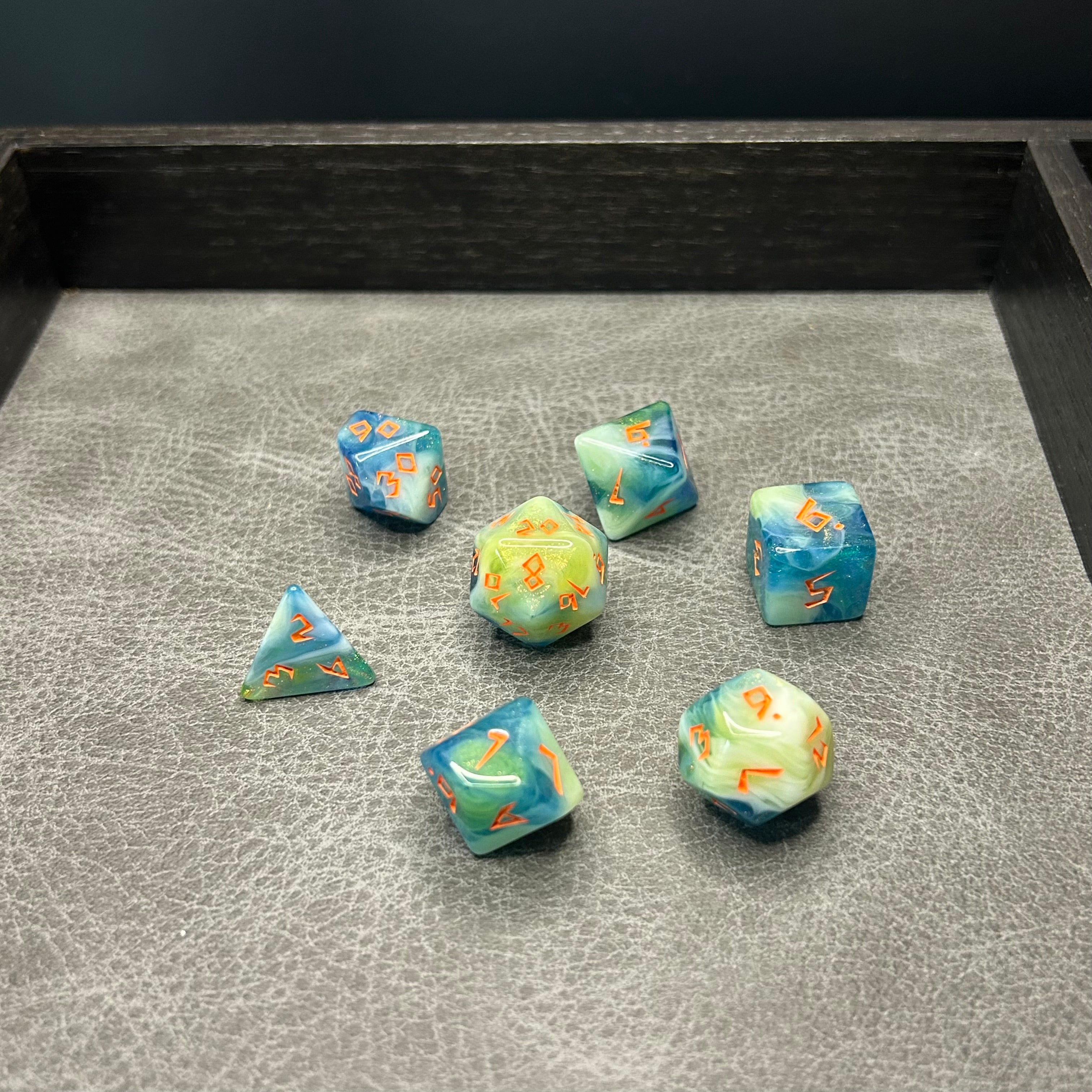 Ocean Breeze Dice - DND Dice Turquoise Glitter